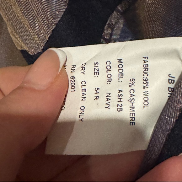 JB Britches Wool Cashmere Blend Single Breasted Blazer Navy Blue Size 54R MENS - Picture 7 of 10